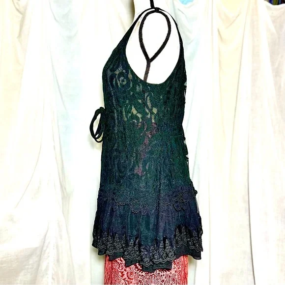 4/$35 Anthropologie Blue Bird Lace Vest - Picture 2 of 7